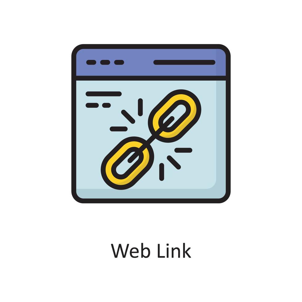 Web Link Vector  Filled Outline Icon Design illustration. Cloud Computing Symbol on White background EPS 10 File