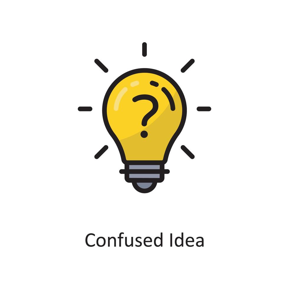 Confused Idea Vector  Filled Outline Icon Design illustration. Cloud Computing Symbol on White background EPS 10 File