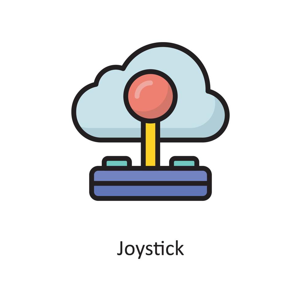 ilustración de diseño de icono de contorno lleno de vector de joystick. símbolo de computación en la nube en el archivo eps 10 de fondo blanco