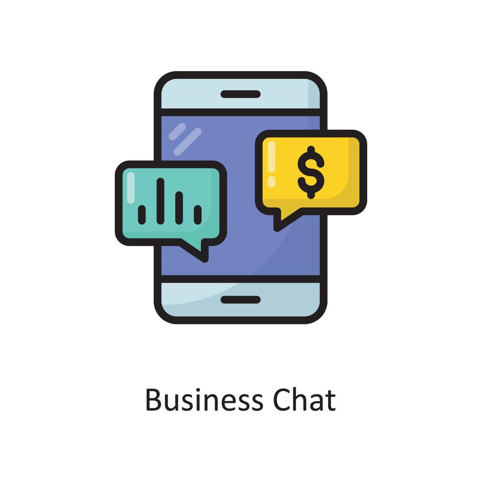 Business Chat Vector  Filled Outline Icon Design illustration. Cloud Computing Symbol on White background EPS 10 File