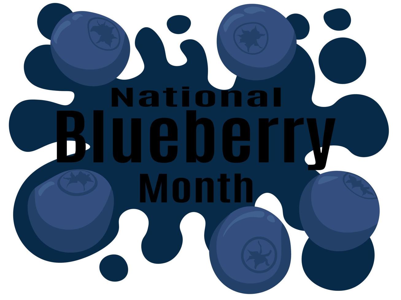 National Blueberry Month, idea for poster, banner, flyer or postcard vector