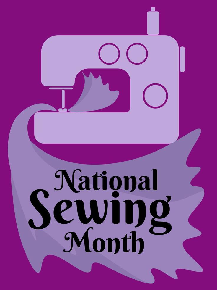 National Sewing Month, idea for poster, banner, flyer or postcard