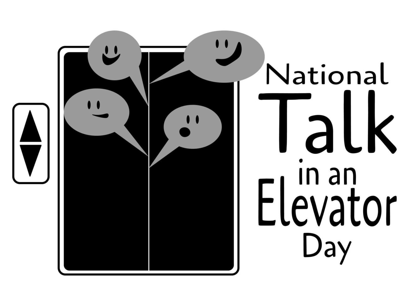 National Talk in an Eevator Day, idea for a poster, banner, flyer or postcard vector