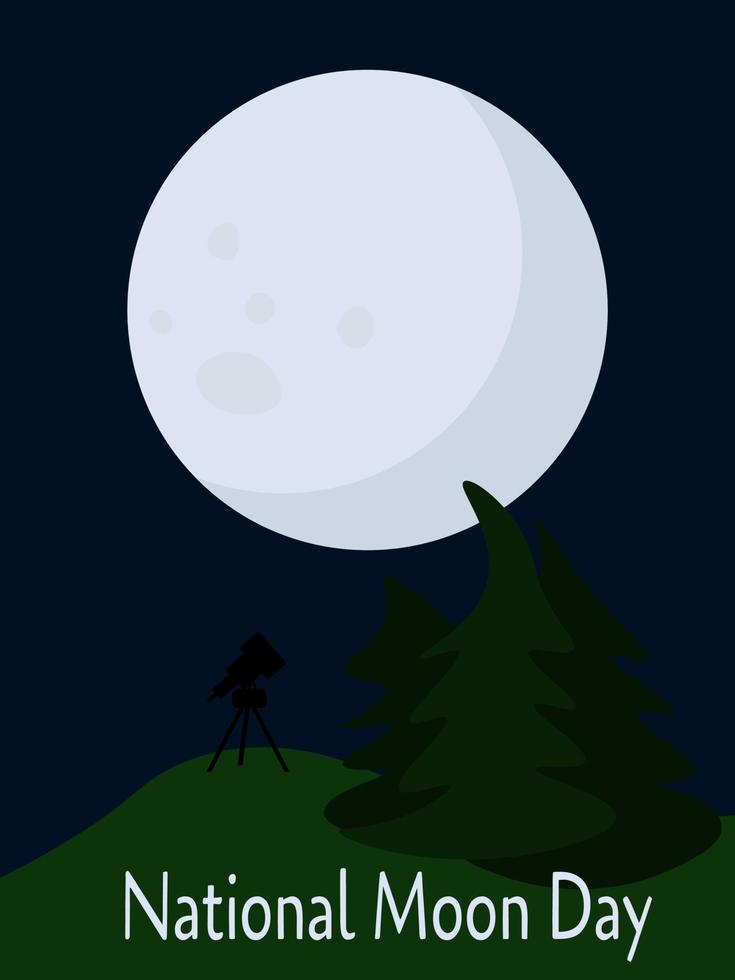 National Moon Day, idea for poster, banner, flyer or card vector