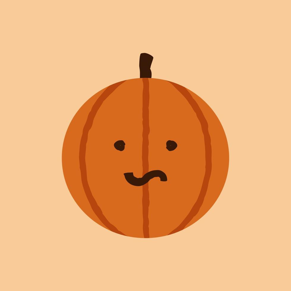 linda emoción sospechosa de calabaza de halloween, cara de incredulidad vector