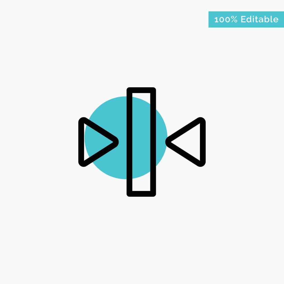 Play Pause Back Media turquoise highlight circle point Vector icon