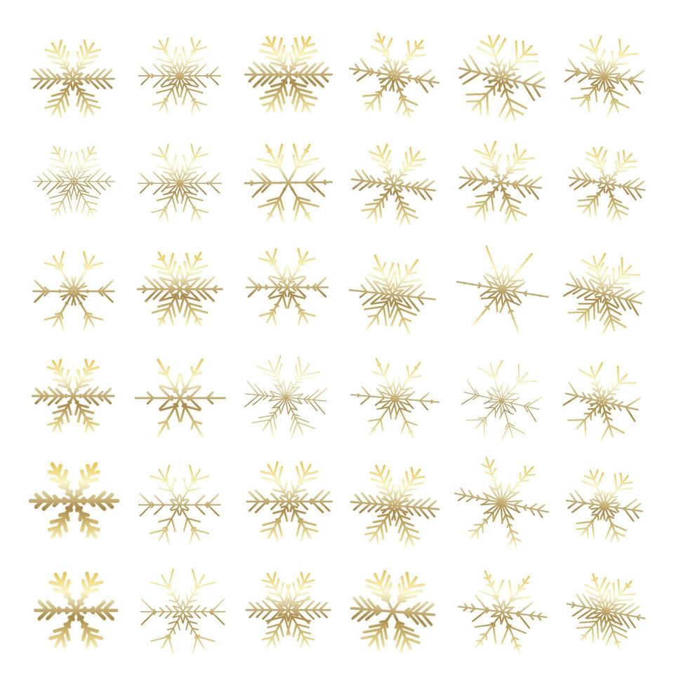 Vector set of different snowflakes