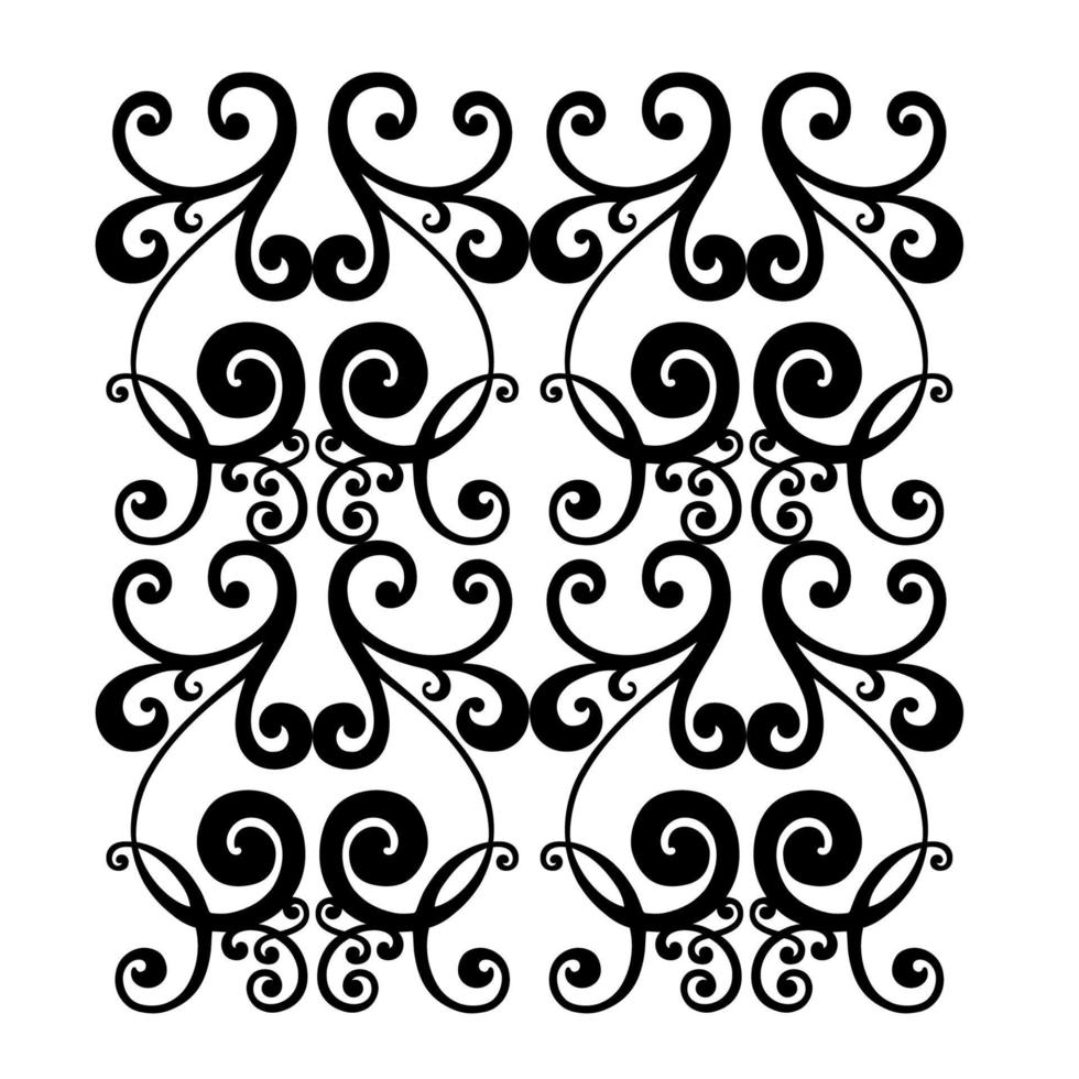 Remolino de ornamento de pergamino barroco vintage de damasco vectorial. remolino del escudo heráldico del monograma victoriano. retro floral patrón de hojas frontera follaje antiguo acanto caligrafía grabado tatuaje. patrones sin fisuras vector