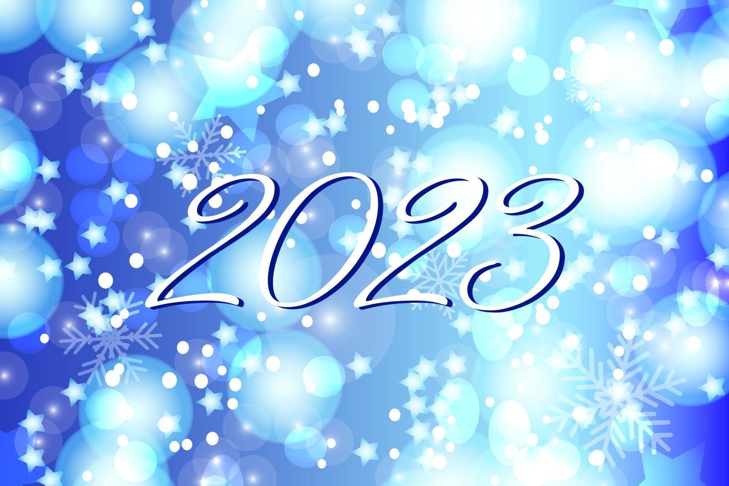 2023 navidad año nuevo copos de nieve de invierno y fondo de brillo brillante. cayendo confeti brillante con fragmentos. efecto de luz brillante para la tarjeta de felicitación de navidad o año nuevo. vector