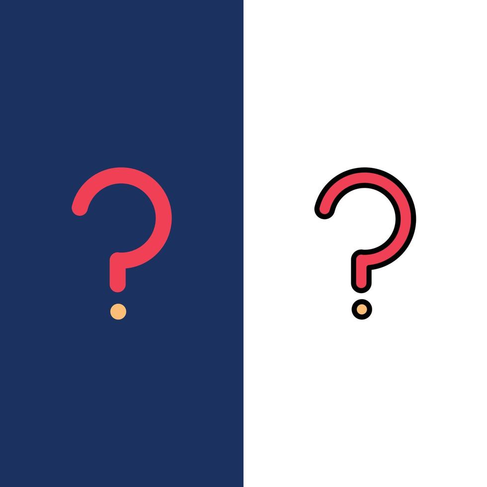 Help Question Question Mark Mark  Icons Flat and Line Filled Icon Set Vector Blue Background