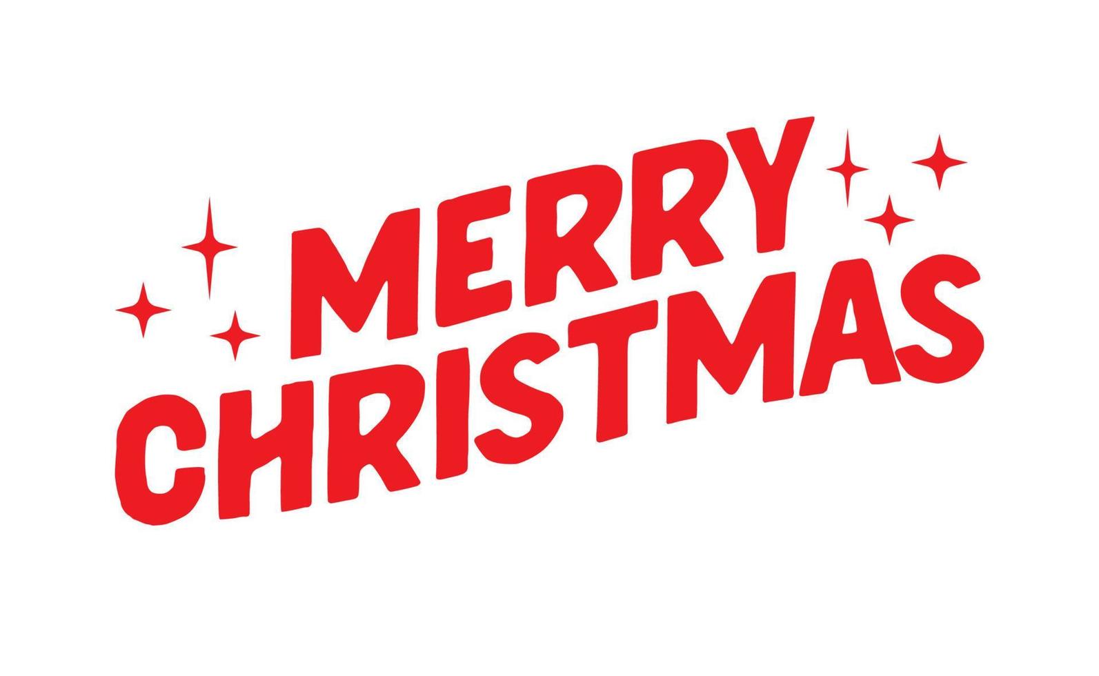 Merry christmas, lettering typography isolated. Vector holiday message element with sparks.