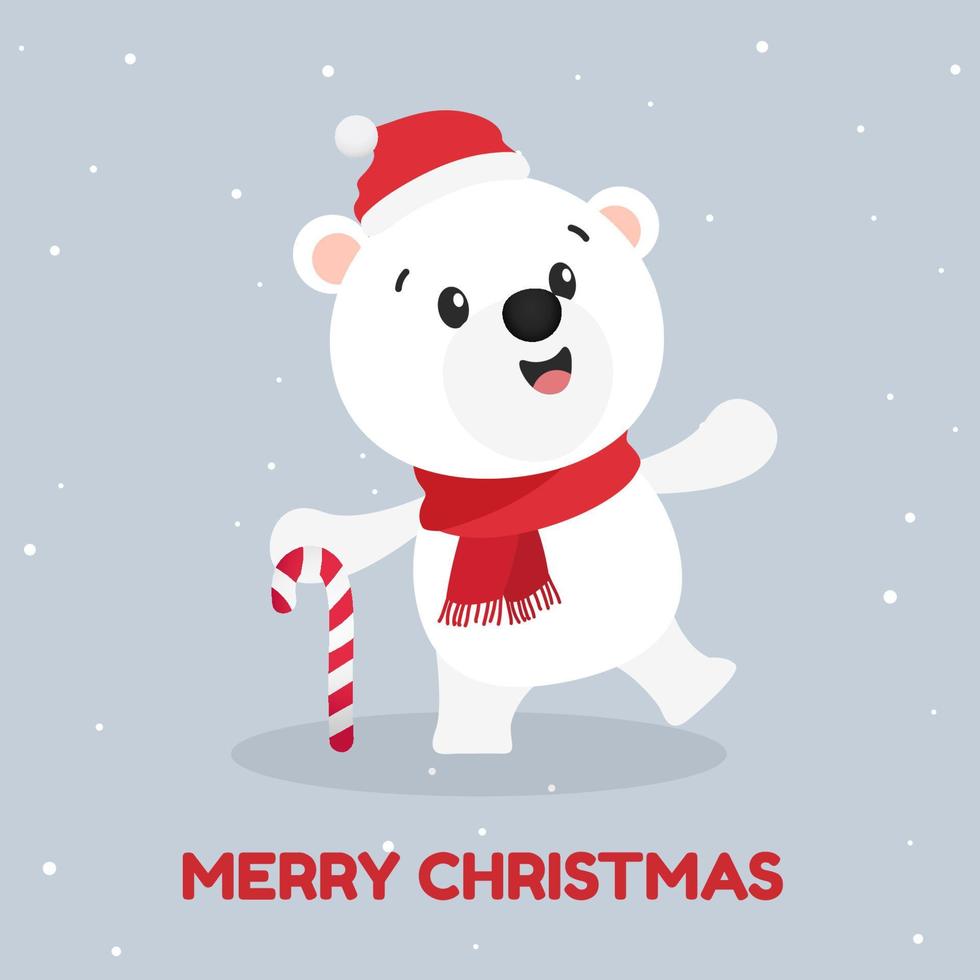 oso polar de navidad vector