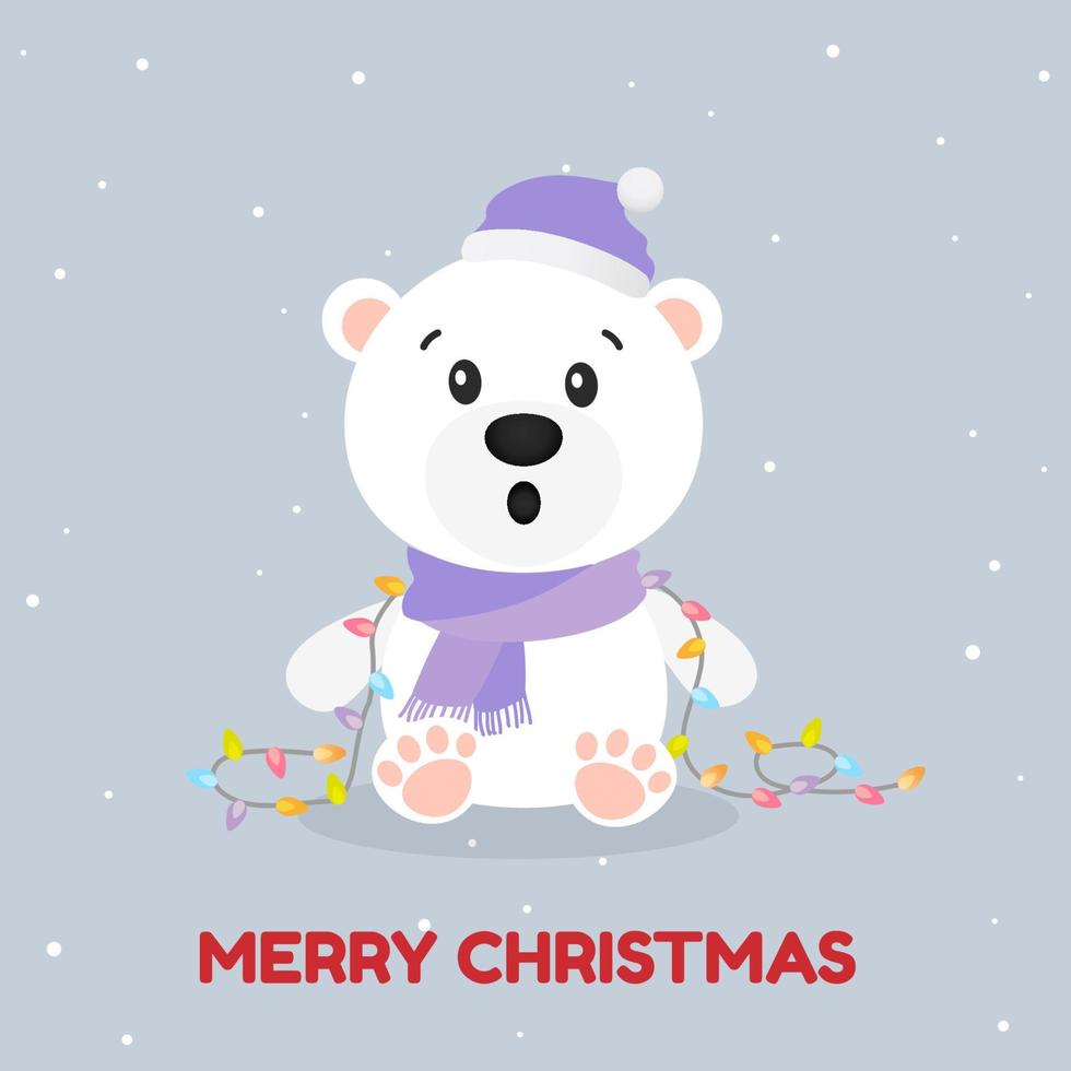 oso polar de navidad vector