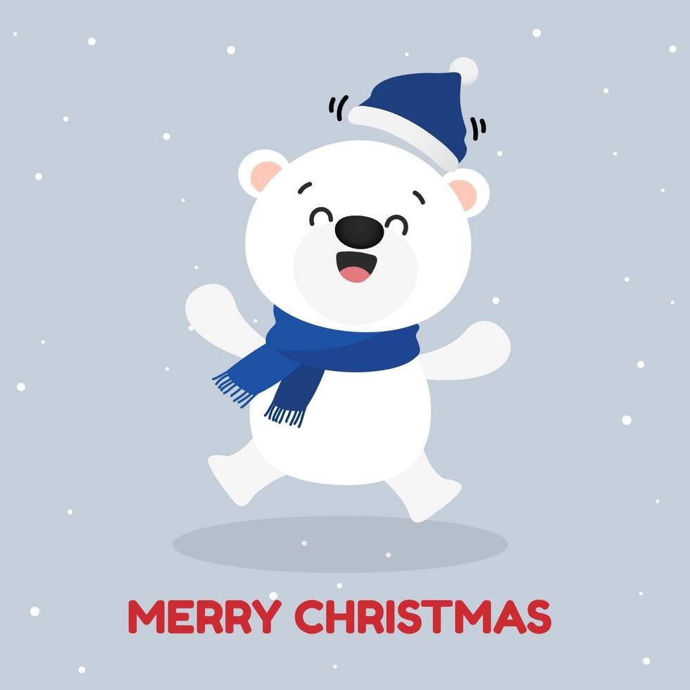 oso polar de navidad vector