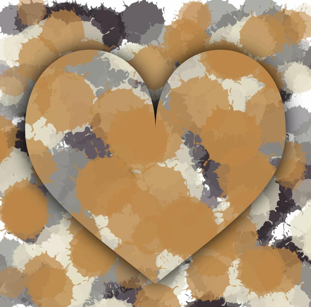 Romantic heart artistic watercolor background. vector