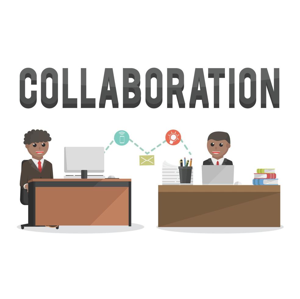 business african collaboration design character people with text vector