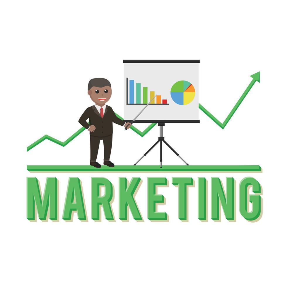 business african marketing design character with text vector