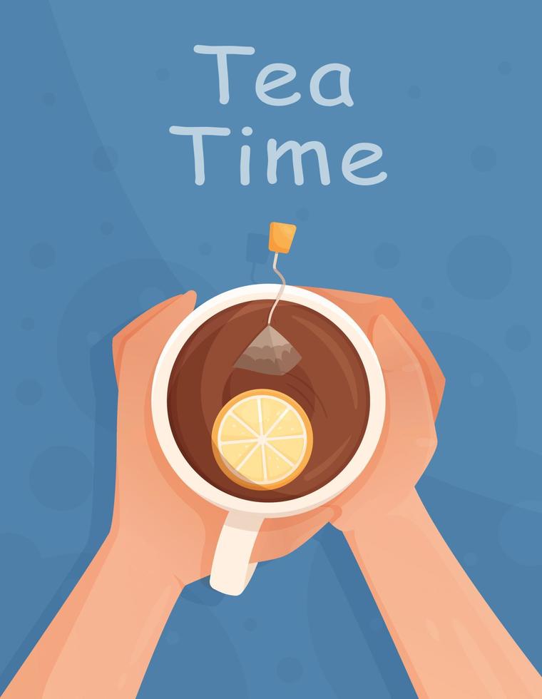 Tea time. A break between work. vector