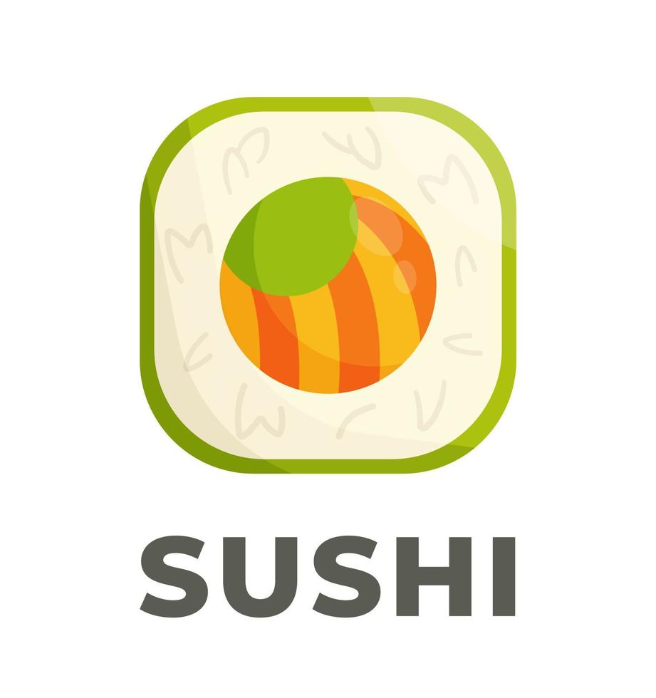 el sushi suave está aislado en un fondo blanco. ilustración vectorial de un delicioso plato asiático. panecillos frescos con relleno de pescado. vector