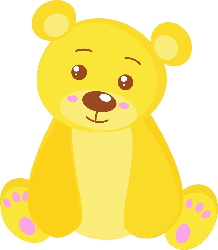 Yellow bear, illustration, vector on white background.
