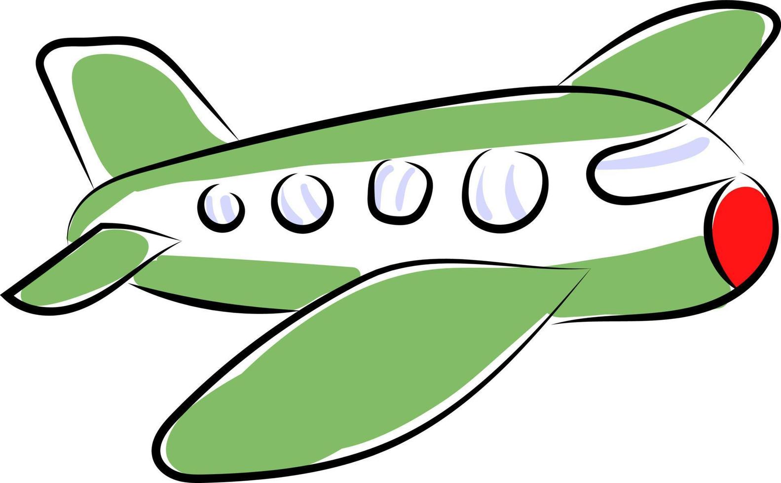 Flying airplane, illustration, vector on white background.