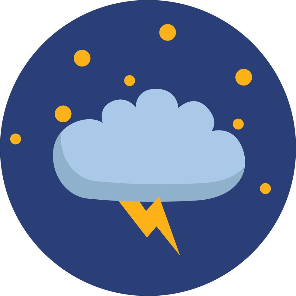 Night thunder, illustration, vector on a white background.