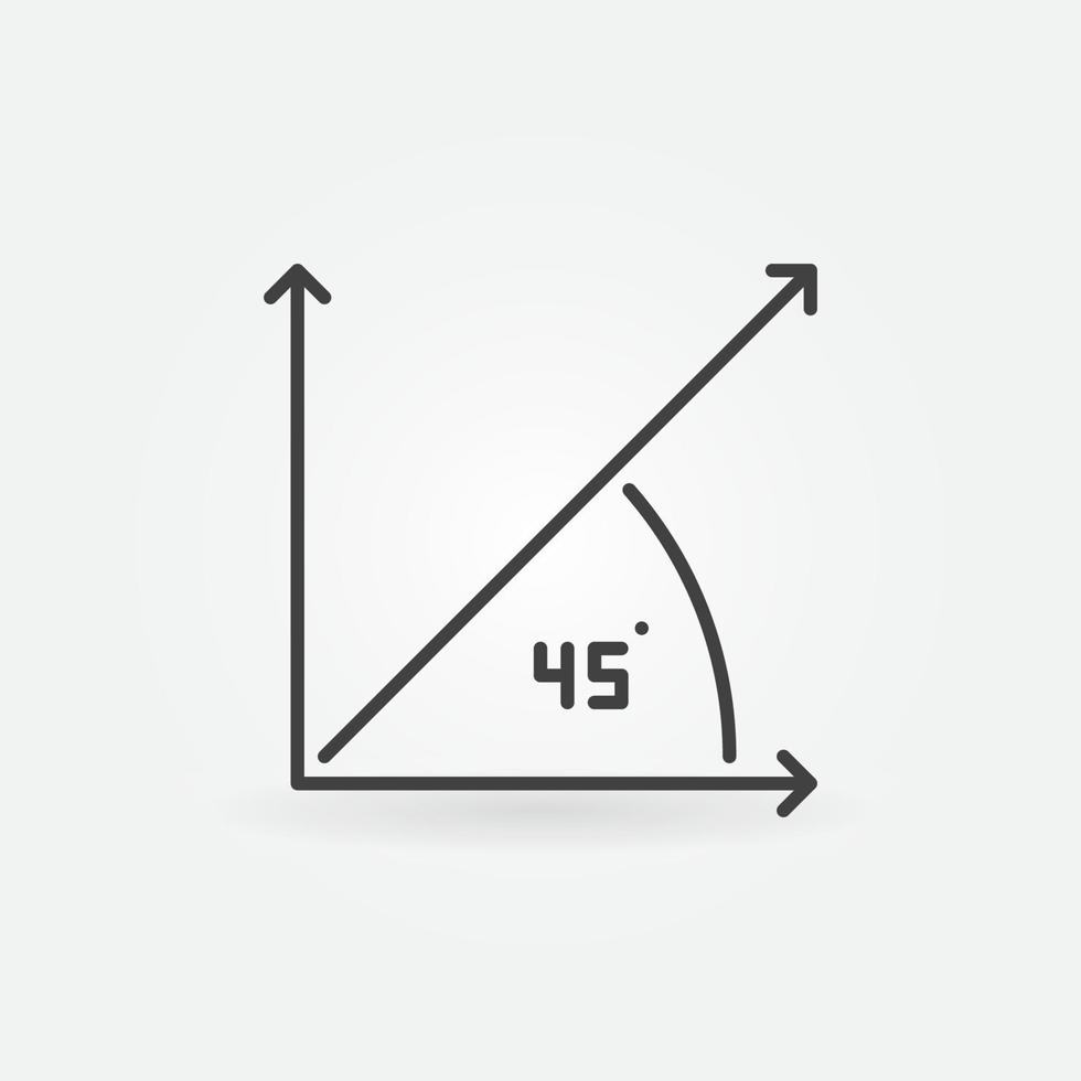 45 Degree Angle outline vector concept icon
