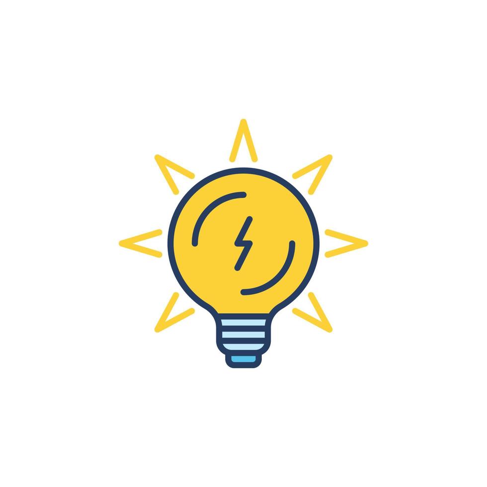 Bulb with Energy vector concept colored icon or symbol