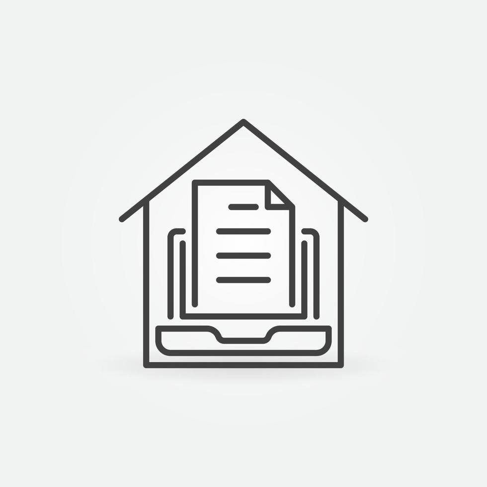 House with Laptop line icon. Vector Work at Home symbol