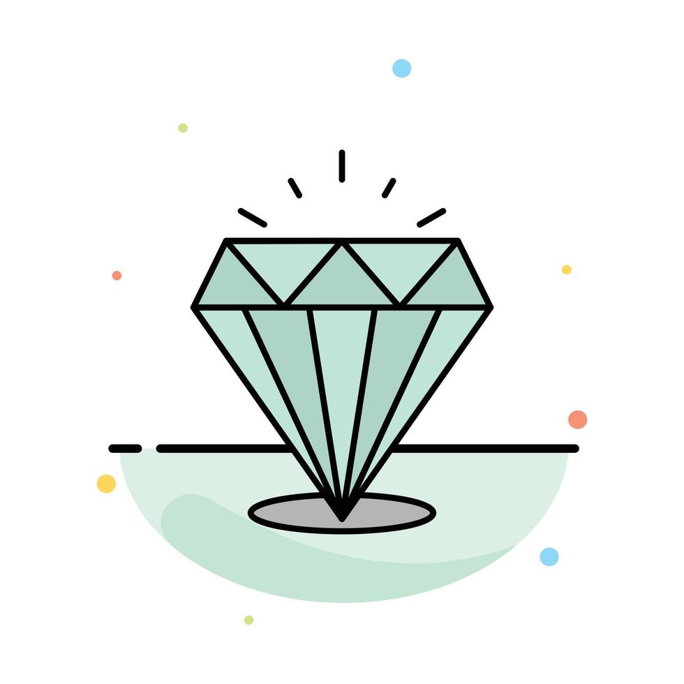 Diamond Shine Expensive Stone Abstract Flat Color Icon Template vector