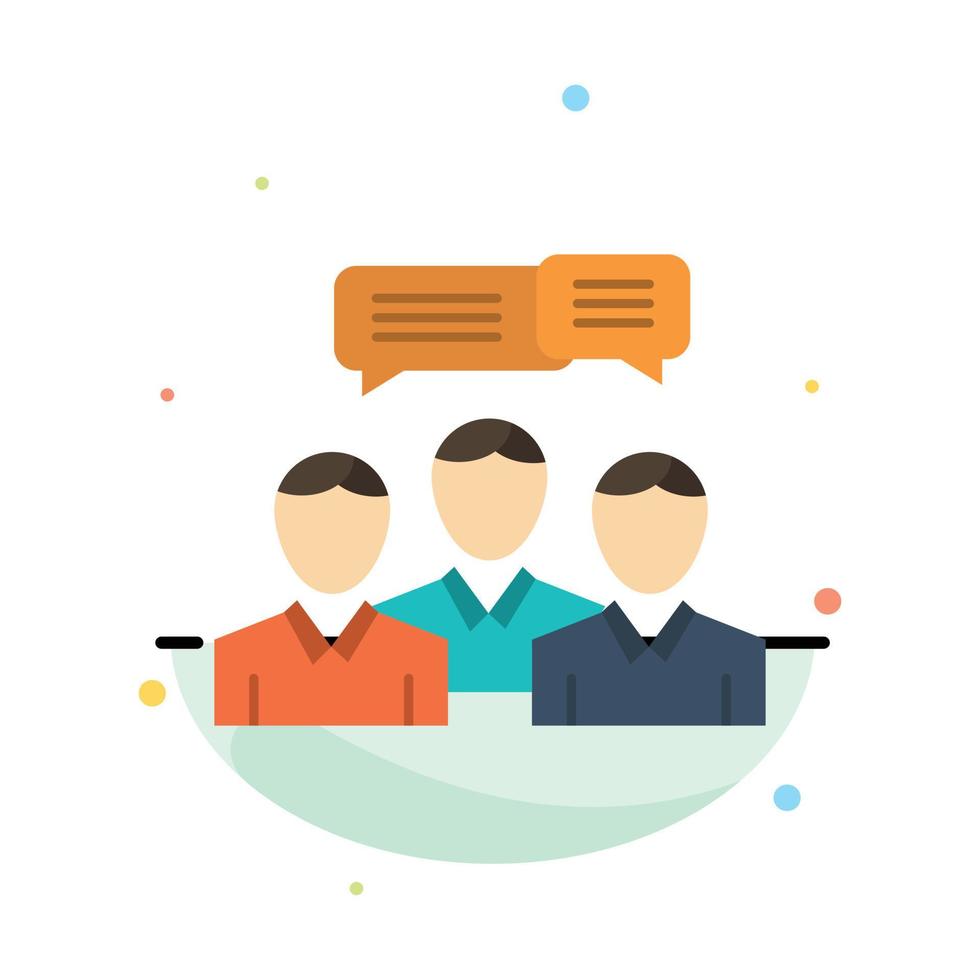Chat Business Consulting Dialog Meeting Online Abstract Flat Color Icon Template vector