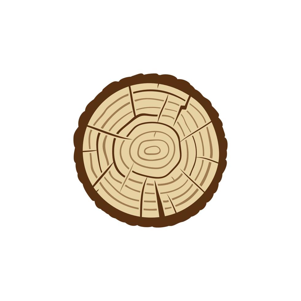 rebanada de tronco de árbol con anillos de crecimiento icono de color vectorial vector