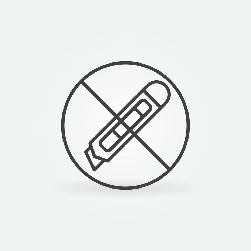 Cutter or Knife Prohibited vector concept line icon