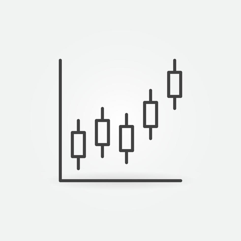Candlestick Chart vector concept icon in outline style