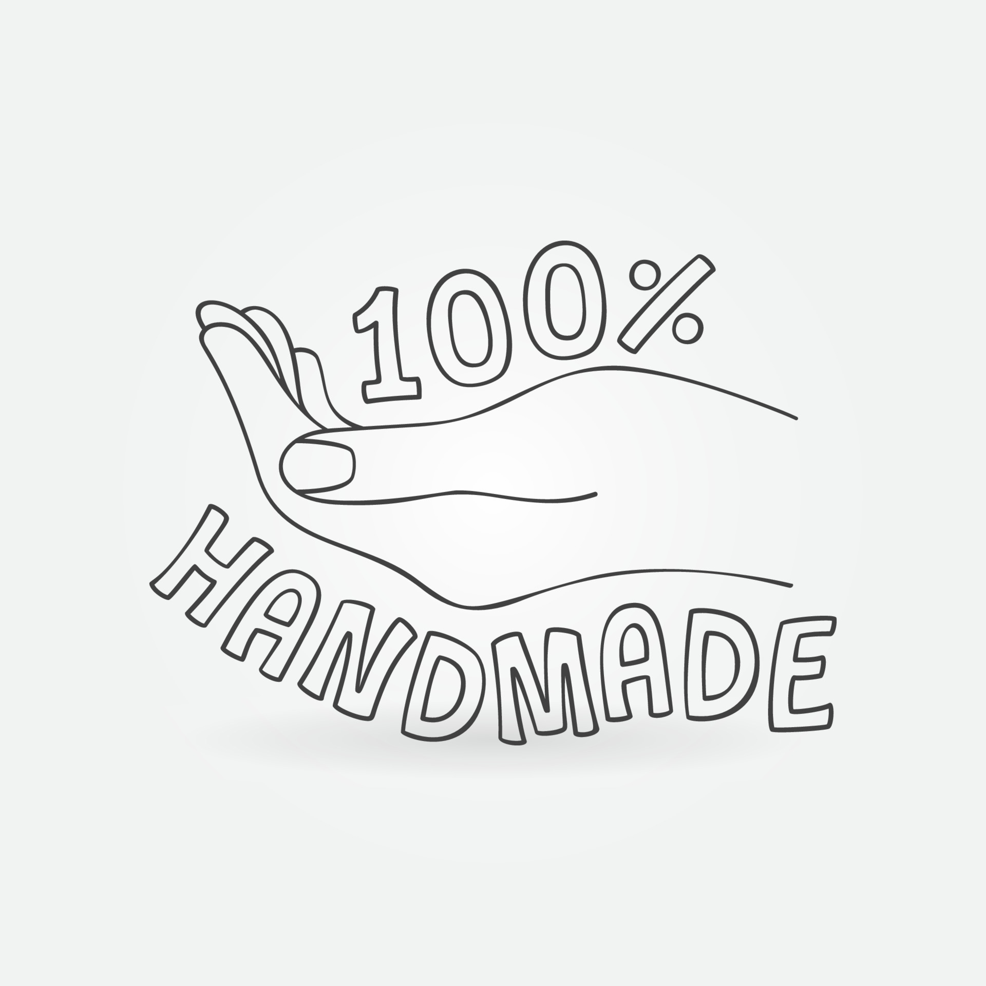 Handmade 100 percent vector icon. 100 Hand Made sign 14751031 Vector Art at  Vecteezy