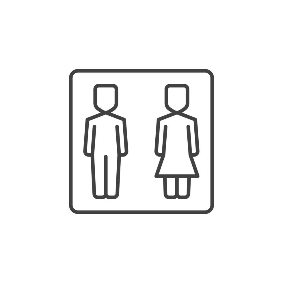 Girl and Boy WC vector concept icon in thin line style
