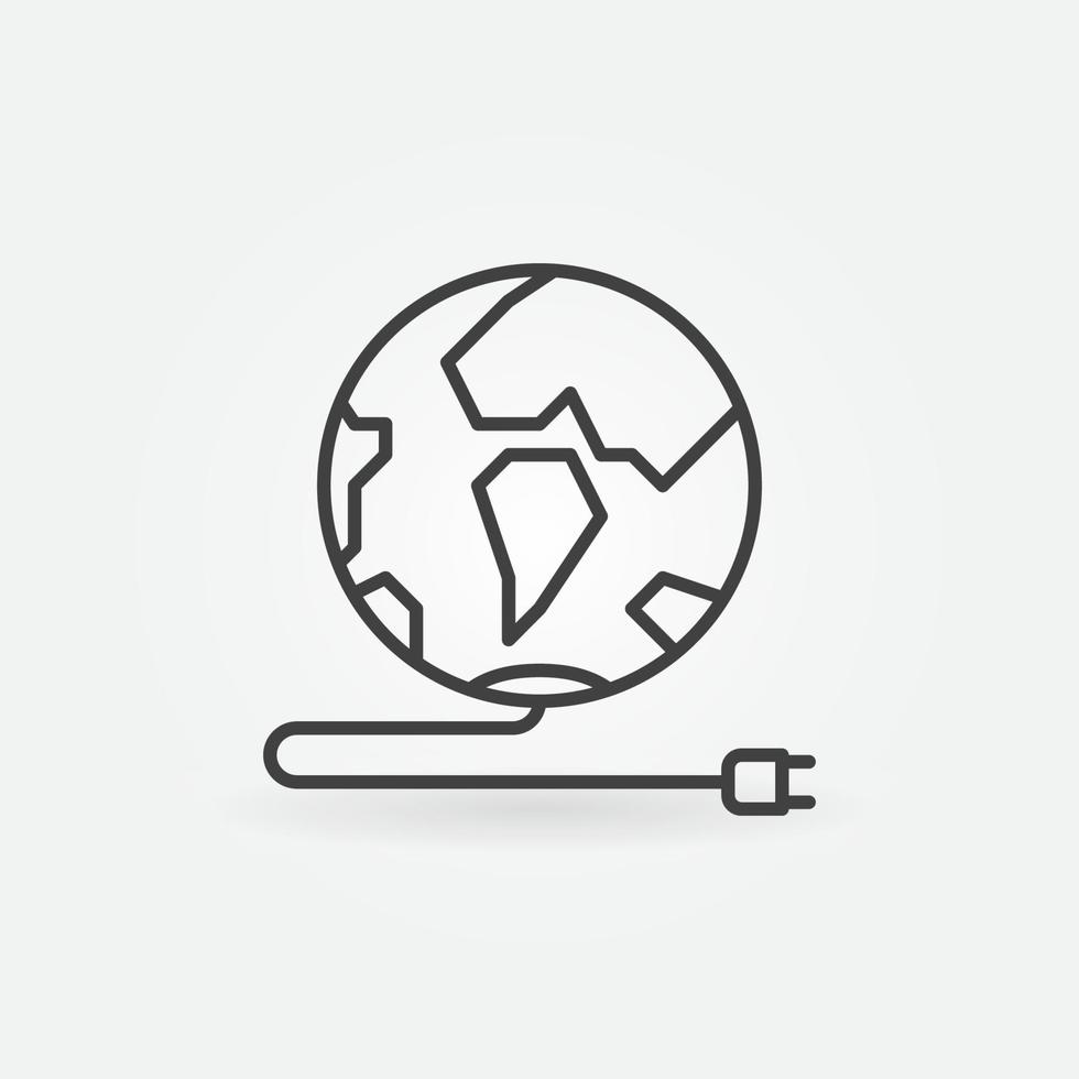 Global Earth Energy vector concept icon in thin line style