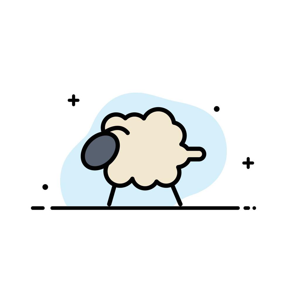 Lamb Sheep Wool Easter  Business Flat Line Filled Icon Vector Banner Template