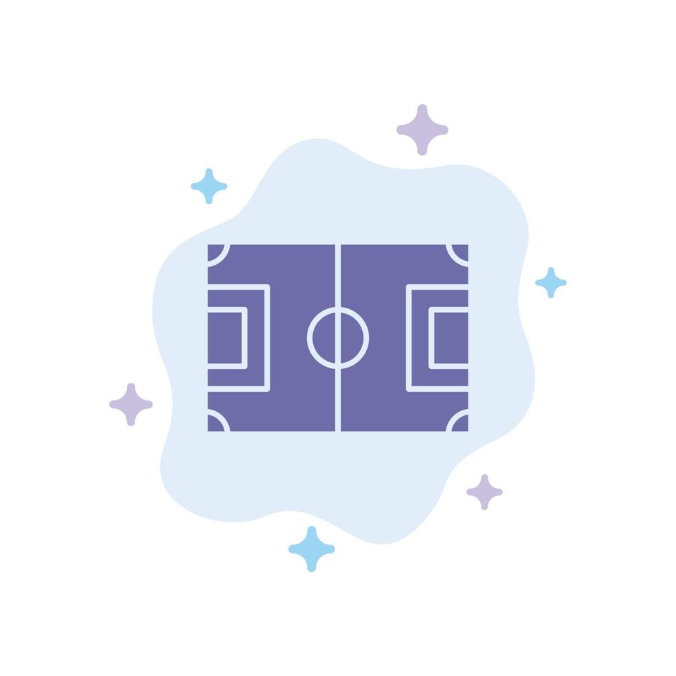 campo de juego de fútbol campo icono azul de fútbol en el fondo de la nube abstracta vector