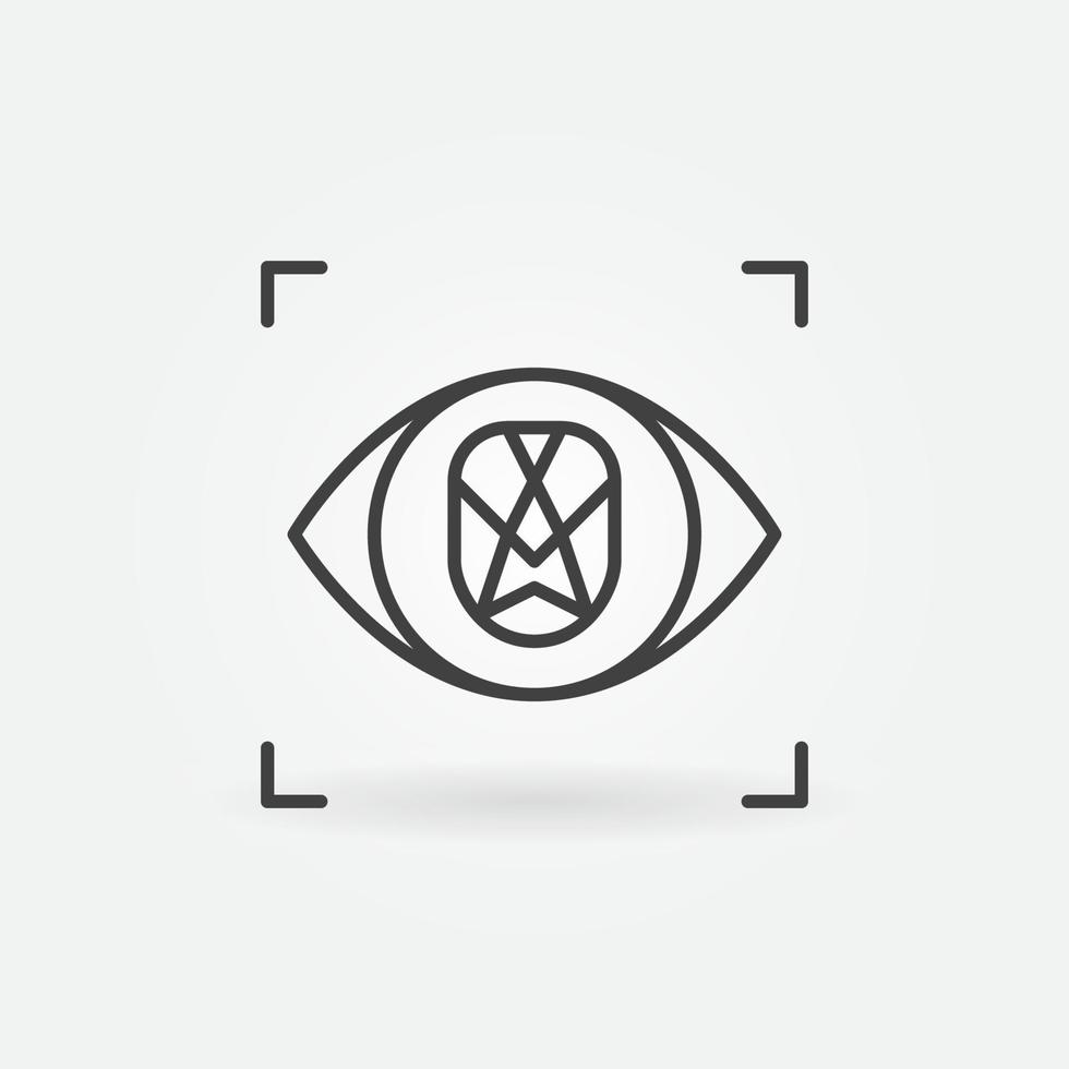 Eye with Face Recognition vector concept line icon
