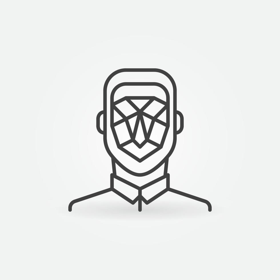 Man Face Detection linear icon. Vector concept symbol