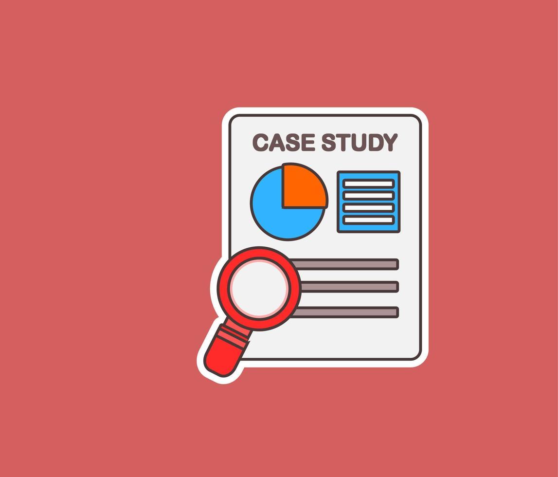 case study design sticker vector