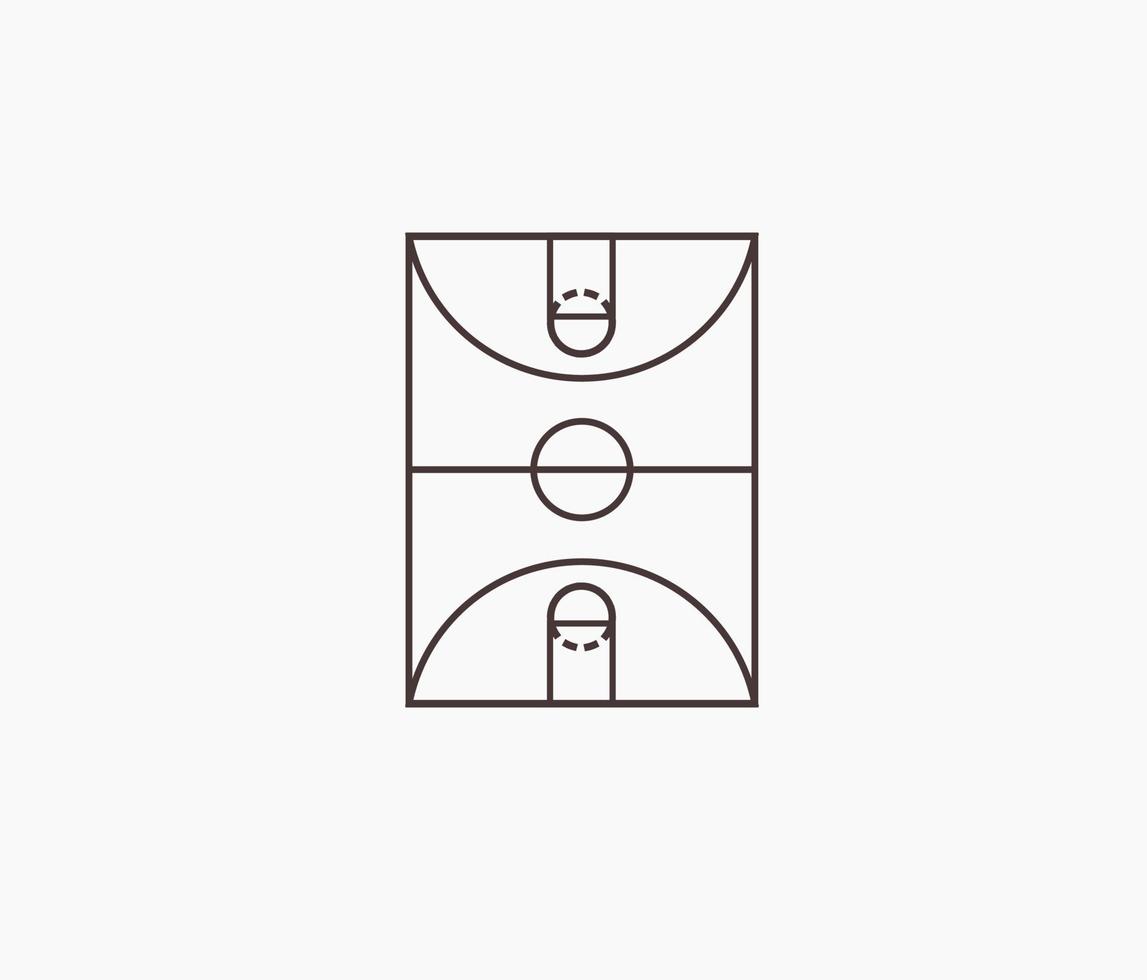 basketball court line art design vector