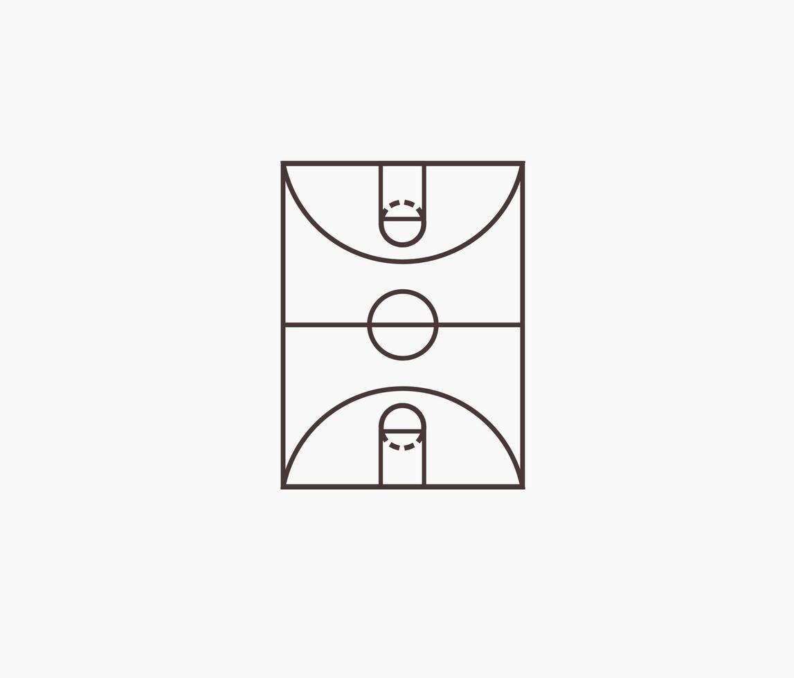 diseño de arte de línea de cancha de baloncesto vector