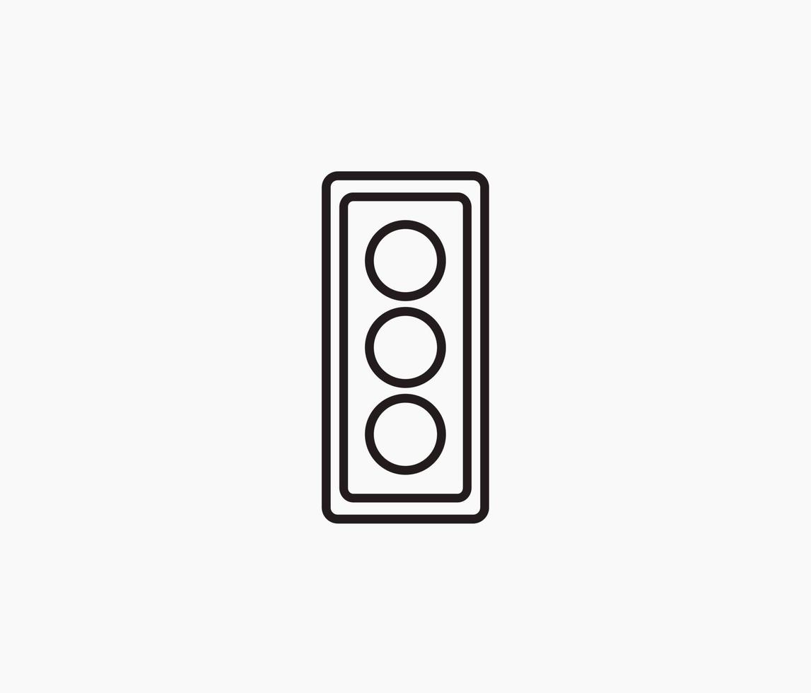 Traffic light line icon design vector
