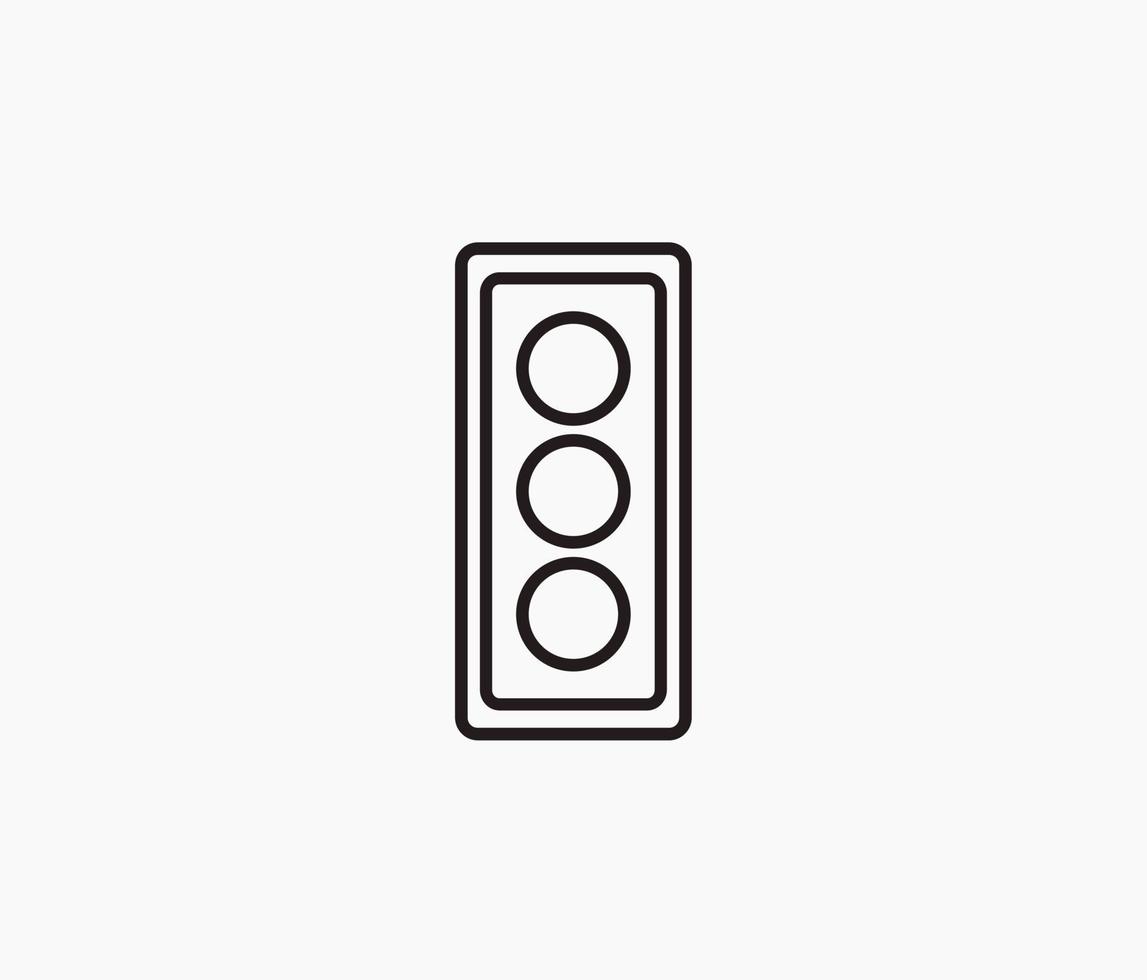 Traffic light line icon design vector
