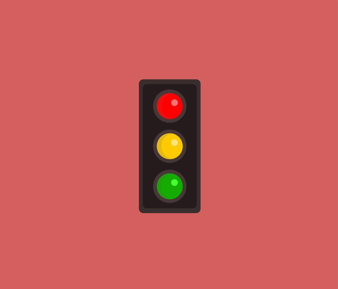 head Traffic light flat design vector