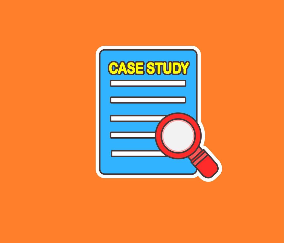 case study document sticker vector