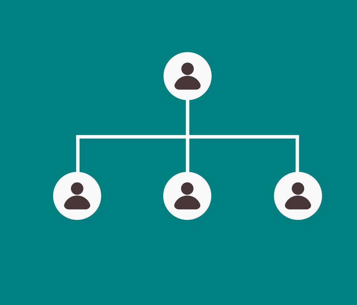 Employee relationship organization diagram icon vector