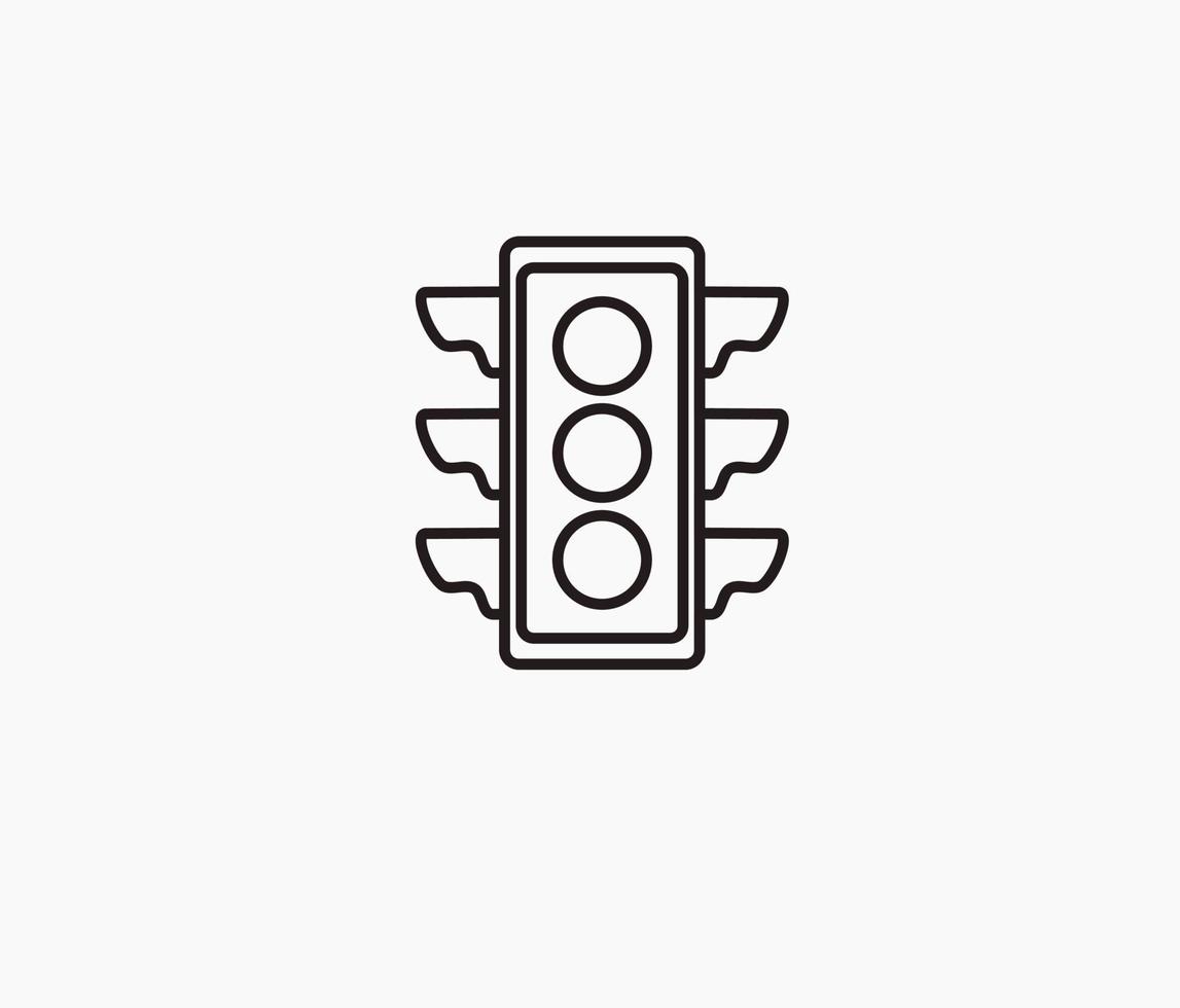 Traffic light mono line design vector